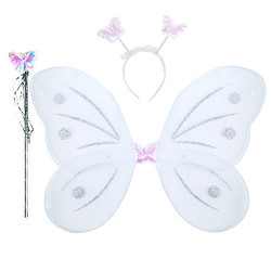 Royals Fairy Butterfly Wings Costume for Baby Girl ,White