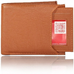 NERIYA Men Tan Genuine Leather, Artificial Leather Wallet(4 Card Slots)