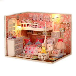 Webby Wood Angel Dream Miniature Doll House Kit,Multi Color