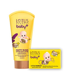 Happy Bums Diaper Rash Crème 100 GMS & Little Bubbles Gentle Baby Soap 75 GMS