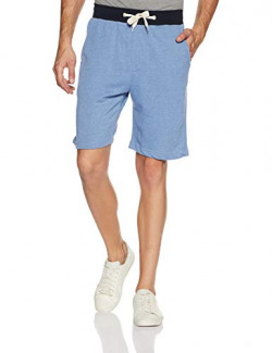 Get In Men's Regular Fit Shorts (GI-SHT-01_Blue Melange_L)
