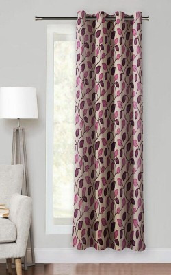 Optimistic Home Furnishing 150 cm (5 ft) Polyester Window Curtain Single Curtain(Printed, Purple)