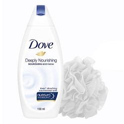 Dove Deeply Nourishing Body Wash 190 ml with free loofah