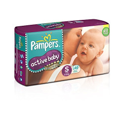 Pampers Active Baby Diapers, Small (46 Count)