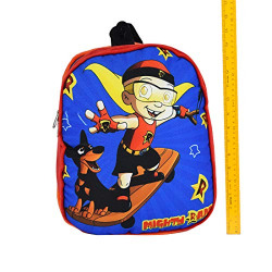 Chhota Bheem Plush School Bag for Kids - 12inches Bag - Mighty Raju Red Stylish Soft Bag - with 1 Compartments - Back to School Bags for Children