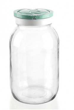 SignoraWare Glass Jar with Handle, 1.5 Litre, Green