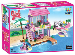 Webby Dream Girl's Beach Villa Building Set (Multi-Color, 423 Count)