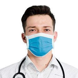 Razzies 3 ply AIC 10 Pcs Anti- t Disposable Surgical Medical Salon Earloop Face Mouth Masks White/Green/Blue/ (Color may vary)