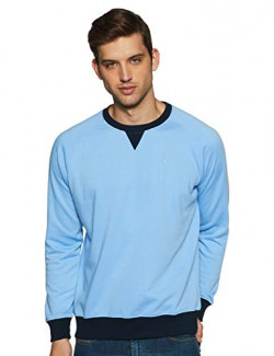 Parx Men's Cotton Sweatshirt (XMAR00353-B3_Medium Blue_M (40))