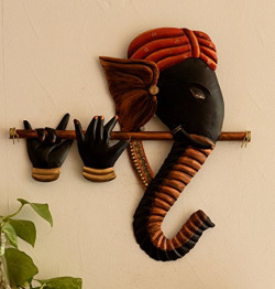 eCraftIndia Bansuri Ganesha Wrought Iron Wall Hanging (43 cm x 3 cm x 38)