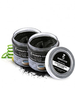 Barber's Club Parabens and Sulphates-free Activated Charcoal Face Scrub (130g) - Pack of 2