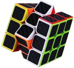 Emob High Speed Carbon Fiber Sticker 3x3 Neon Colors Magic Cube Puzzle Toy(1 Pieces)
