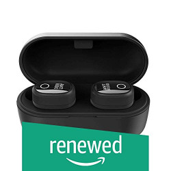 (Renewed) Ant Audio Wave Sports TWS 720 Bluetooth 5.0 Wireless Earbuds IPX5 with Long-Lasting Bass Headset Stereo Headphones in-Ear Dual Channel Earphones Built-in Mic with Charging Case - Black