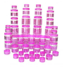 Princeware 50pcs Julia Pet Jar Container Set, Pink Color