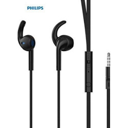 Philips SHE1525BK/94 Upbeat Earphones with Mic (Black)