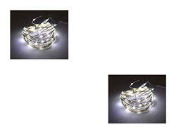 Tu Casa DW-427 - LED Copper Wire String Light Battery Operated - 5 Mtrs - White - Set of 2