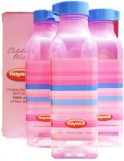 Nayasa FUSION DELUXE WATER BOTTLE PINK (PACK OF 3) 1000ML 3 Bottle(Pack of 3, Pink)