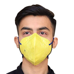 AXAR ENTERPRISE Anti Pollution Mask 95% FFP1 Level Filtration Technology Meets N95 Testing Criteria Highly Recommendation by Doctors Yellow, Pack Of 3
