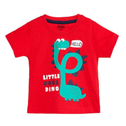 Max Baby Boy's Plain Regular fit T-Shirt (P19BBT10_Red 2_6-12 M)