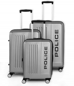 Police  SO6-3 COMBO SET (30+26+22) Cabin & Check-in Luggage - 75 cm  (Silver)