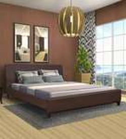 Stanford Queen Size Upholstered Bed in Cherry Brown Colour Rs. 13594 