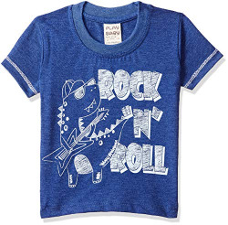 Little Kangaroos Baby Boy's Plain Regular fit T-Shirt (PL15401-C_Royal Blue 3M)