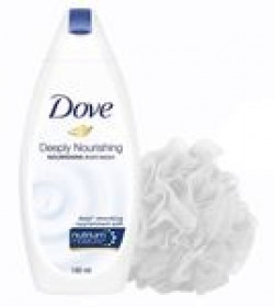 Dove Deeply Nourishing Body Wash 190 ml with free loofah
