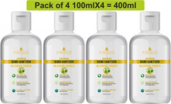 Friego Advanced Alcohol Based Hand Sanitizer|Protects|Moisturizes|Long Lasting|Be Safe From Viruses Bottle(4 x 100 ml)