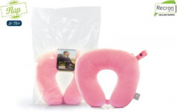 Recron Certified Microfibre Solid Travel Pillow Pack of 1(Pink)
