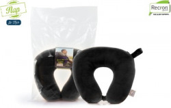 Recron Certified Microfibre Solid Travel Pillow Pack of 1(Black)