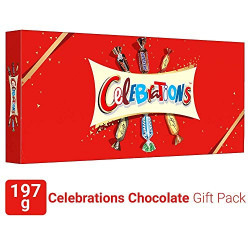 Celebrations Assorted Chocolate Gift Pack (Snickers, Mars, Bounty, Galaxy Jewels)- 197g Box
