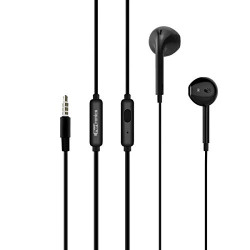 Portronics Conch Beta Wired in Ear Earphones with Mic POR-1071, 1.2m Tangle Free Cable, in-Line Mic, Noise Isolation 3.5mm Aux Port and High Bass, for All Android & iOS Devices(Black)