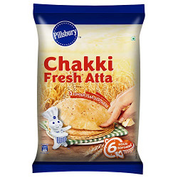 Pillsbury Chakki Fresh Atta| Made from Finest Quality of Wheat Grains | 100% Atta|0% Maida |Upto6 Hours of Softness, 5Kg