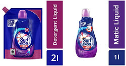 Surf Excel Front Load Matic Liquid Detergent Pouch - 2 L & Surf Excel Matic Front Load Liquid Detergent - 1.02 L Combo