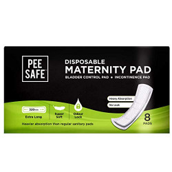 PEESAFE Disposable Maternity Bladder Control Incontinence Pad (Extra Long , 8 Pads)