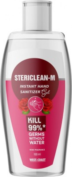 West-Coast Stericlean-M Instant  Gel Rose Flavour Protects from Dirt & Virus – 100ml (Pack of 4) Hand Sanitizer Bottle(4 x 100 ml)