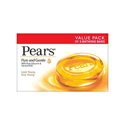 Pears Pure And Gentle Soap Bar, 125g*3(Offer Pack)