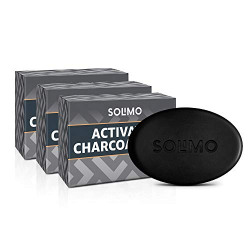 Amazon Brand - Solimo Activated Charcoal Soap (Pack of 3, 375g)