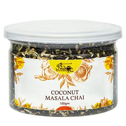 The Indian Chai - Coconut Masala Chai 100g with Coconut, Ginger, Cinnamon, Cardamom, Black pepper, Cloves and Star Anise, Herbal Masala Tea for Detox
