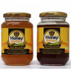 Pack of 2 HONEY BADGER Raw Honey - 500 GM+500 GM Unfiltered, Unprocessed, Unheated, Unpasteurized, Beekeeper's Honey
