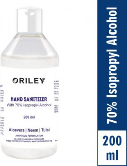 ORILEY Waterless Handrub 70% Isopropyl Alcohol Based Instant Germ Protection Sanitizing Gel Rinse-free Palm Cleaner Hand Sanitizer Bottle(200 ml)