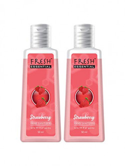 Fresh Essential Hand Sanitizer - Strawberry, 50 ml (Pack of 2)
