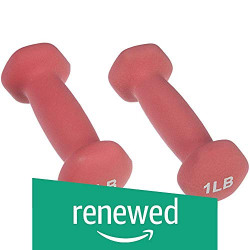 (Renewed) AmazonBasics Neoprene Dumbbells, Set of 2, (0.5 KGS Each) - Pink