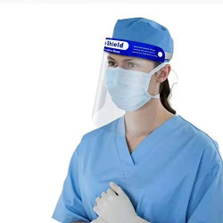 Woschmann-Safety Face Shield Transparent Full Face,Anti-Saliva Protective Hat,Reusable Breathable Visor Windproof Dustproof Hat Shield with Protective Film Elastic Band