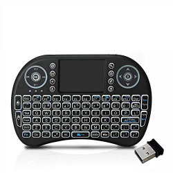 Loopan i8 Mini Wireless Keyboard and Mouse(Touchpad with Backlight) with Smart Function for Smart Tv, Android Tv Box, Raspberry-Pi, Android & iOS Devices (Black)