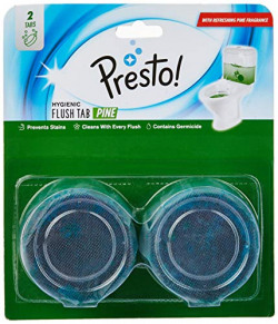 Amazon Brand - Presto! Hygienic Flush Tabs, Pine - 50 g (Pack of 2)