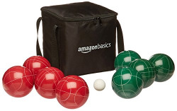 AmazonBasics Bocce Ball Set with Soft Carrying  Case  - 100mm