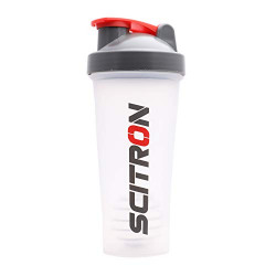 Scitron Shaker bottle with Stainless Mixer Ball - 600 ml (Transparent)
