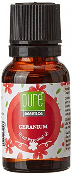 Pure Essence Geranium Essential Oil For Aromatherapy, Massage & Aroma Diffusers, 15ml