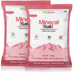 NutroActive MineralSalt Himalayan Pink Rock Salt Extra Fine Grain (0 -0.5 mm) Jumbo Pack-1 kg- Pack of 2